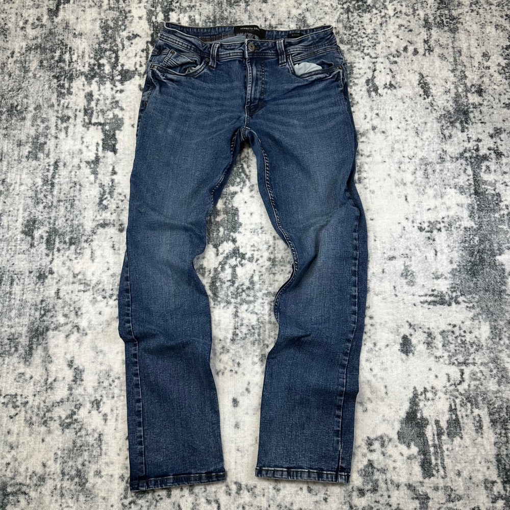 Kenneth Cole Jeans Mens 30x32 Blue Slim Fit Denim Pants Casual Classic Stretch